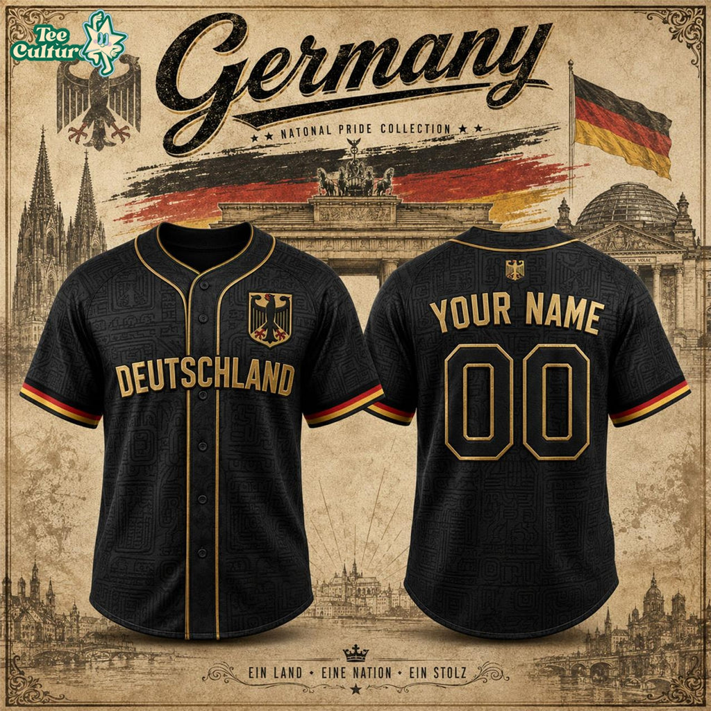 Germany Heritage Custom Name Baseball Jersey – 3D Baseball Jersey