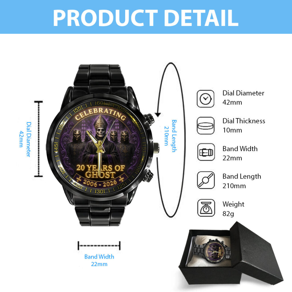 Ghost Band 20th Anniversary Black Stainless Steel Watch - TANTN24530