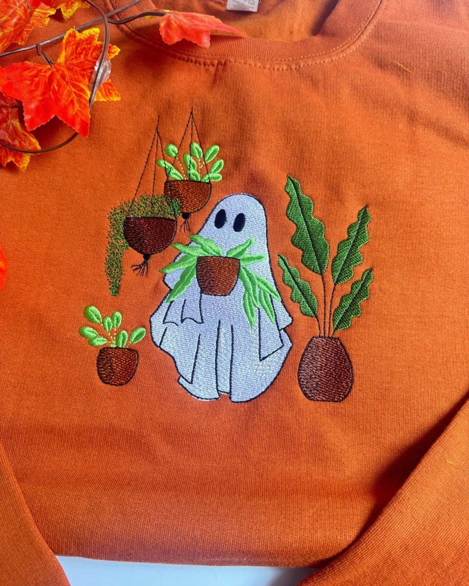 Ghosty Plant Lover Embroidered Sweatshirt