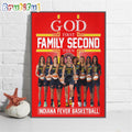 God First Family Second The Indiana Fever Basketball Poster Canvas