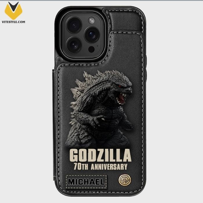 Godzilla Monster 70th Anniversary Leather Wallet Phone Case