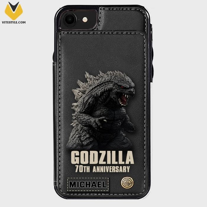 Godzilla Monster 70th Anniversary Leather Wallet Phone Case