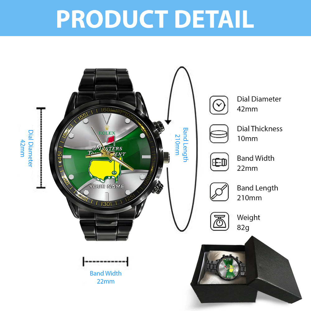 Personalized Masters Tournament x Rolex Black Stainless Steel Watch - MAITM 8971
