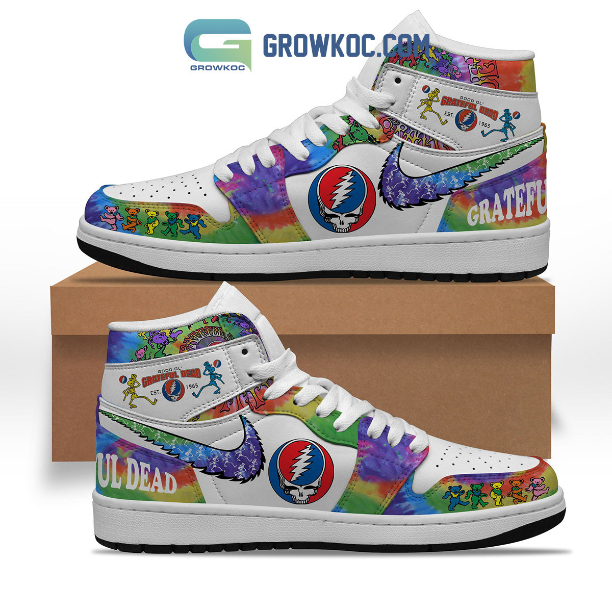 Grateful Dead Rainbow Version Air Jordan 1 Shoes