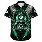 Green Bay Packers Cyber Skull Hawaiian Shirt – Personalized Name and Number