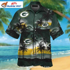 Green Bay Packers Dark Palm Beach Aloha Shirt