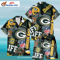 Green Bay Packers Football Life Pattern Hawaiian Shirt