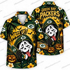 Green Bay Packers Ghostface Horror Halloween Hawaiian Shirt