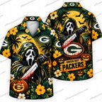 Green Bay Packers Ghostface Horror Halloween Hawaiian Shirt