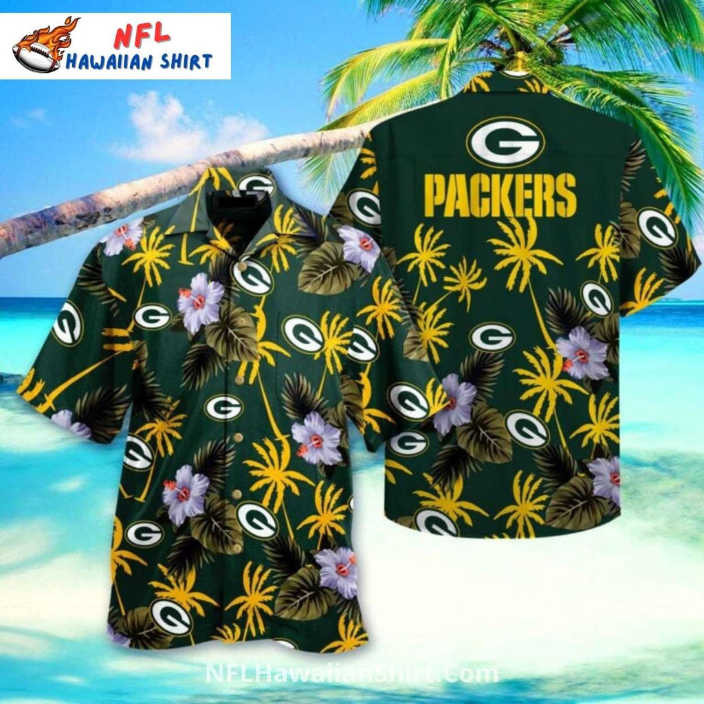 Green Bay Packers Hibiscus Floral Aloha Shirt