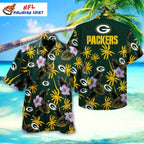 Green Bay Packers Hibiscus Floral Aloha Shirt