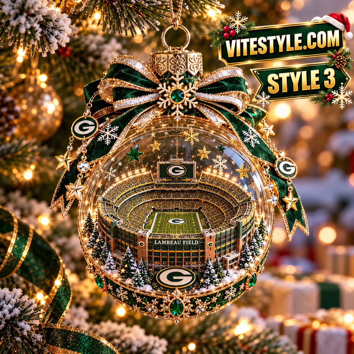 Green Bay Packers Lambeau Field Stadium Christmas Ornament