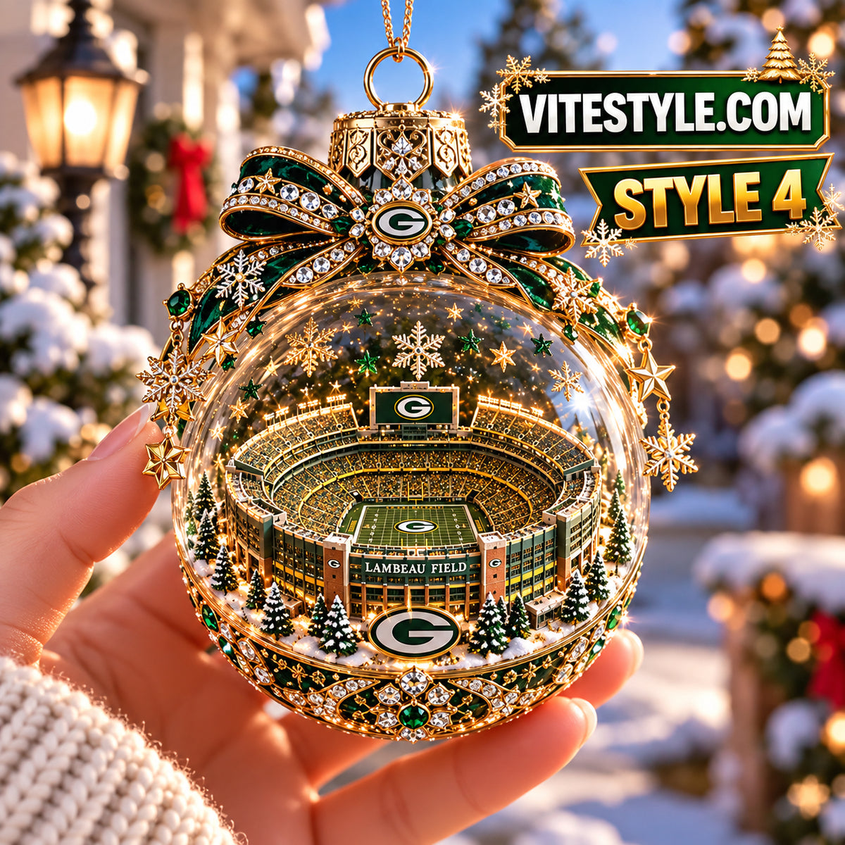 Green Bay Packers Lambeau Field Stadium Christmas Ornament