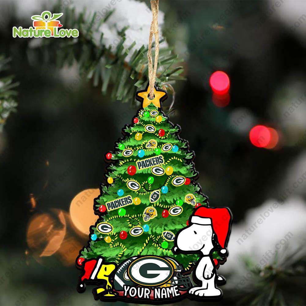 Green Bay Packers Snoopy Peanuts Custom Christmas Ornament Xmas Tree Decorations