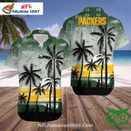 Green Bay Packers Tropical Sunset Palm Tree Hawaiian Shirt