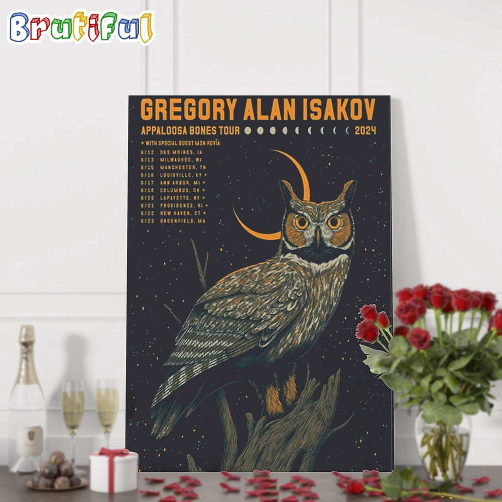 Gregory Alan 2024 Tour Isakov Appaloosa Bones Wall Art Poster Canvas