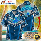 Gridiron Tropics Detroit Lions Customizable Hawaiian Shirt