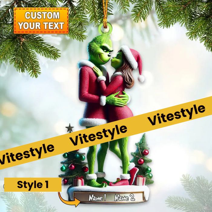 Grinch Couple Custom Christmas Ornament