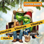 Grinch Couple Custom Christmas Ornament
