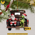 Grinch vs Santa Jack Daniels Ornament