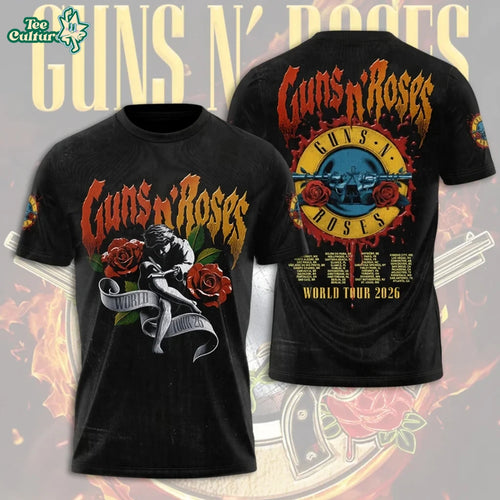 Guns N’ Roses 2026 World Tour 3D Graphic T-Shirt