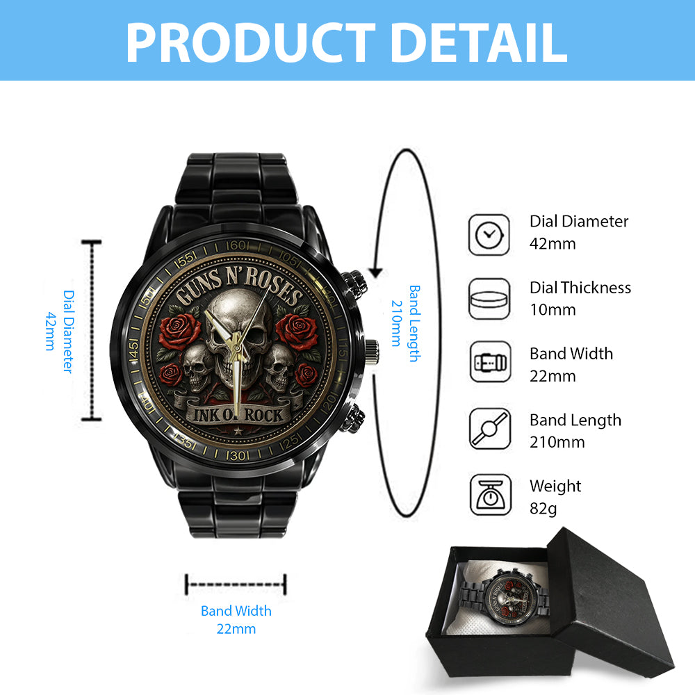 Guns N' Roses Black Stainless Steel Watch - MAITM13581