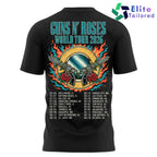 Guns N’ Roses World Tour 2026 Rose Bowl Pasadena Black T-Shirt
