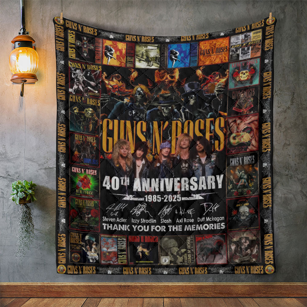 Guns N' Roses 40th Anniversary Quilt Blanket - TANTN22888