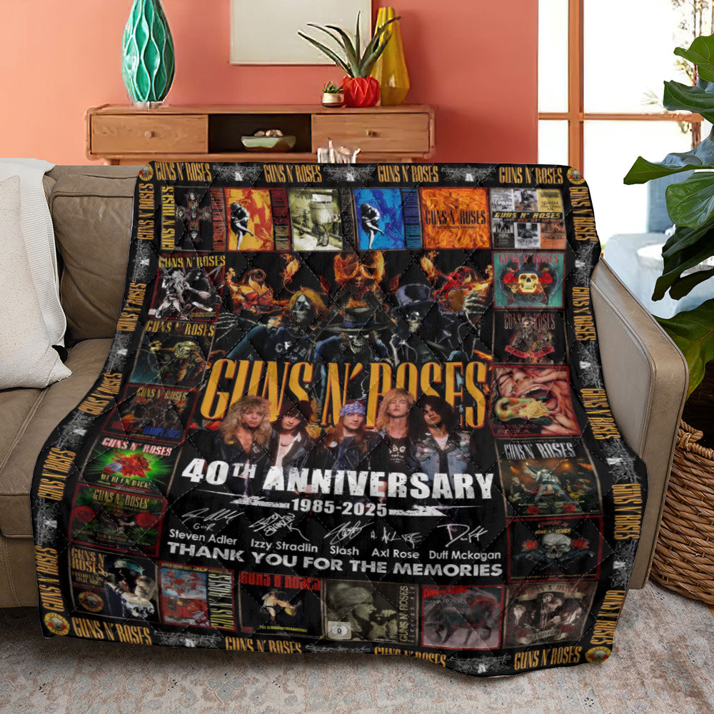 Guns N' Roses 40th Anniversary Quilt Blanket - TANTN22888