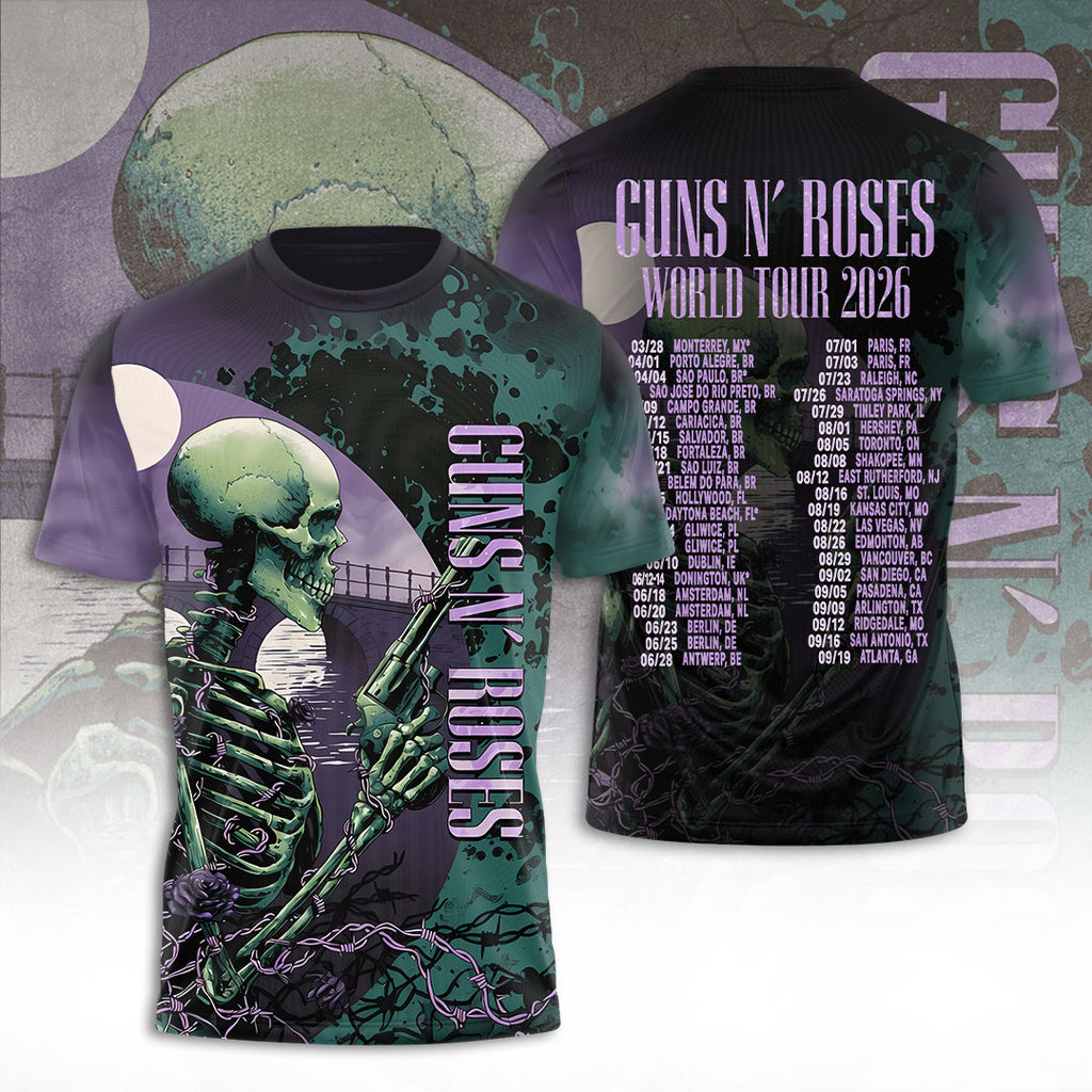 Guns N’ Roses Tour 2026 3D Apparel – TANTN24305