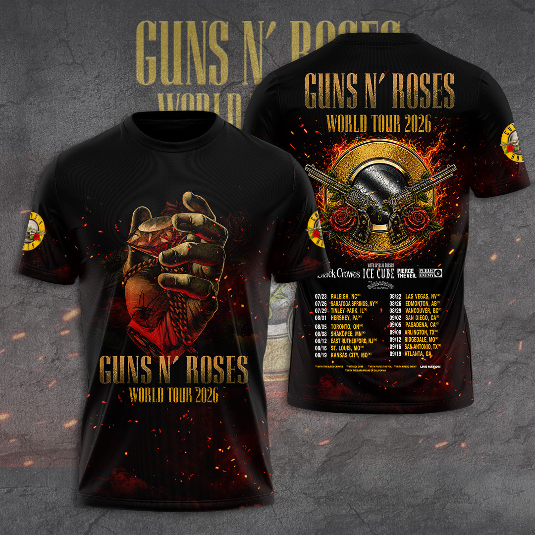 Guns N’ Roses Tour 2026 3D Apparel – GNE8026