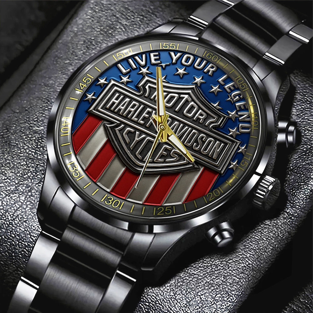 Harley Davidson Black Stainless Steel Watch - TMTHU985