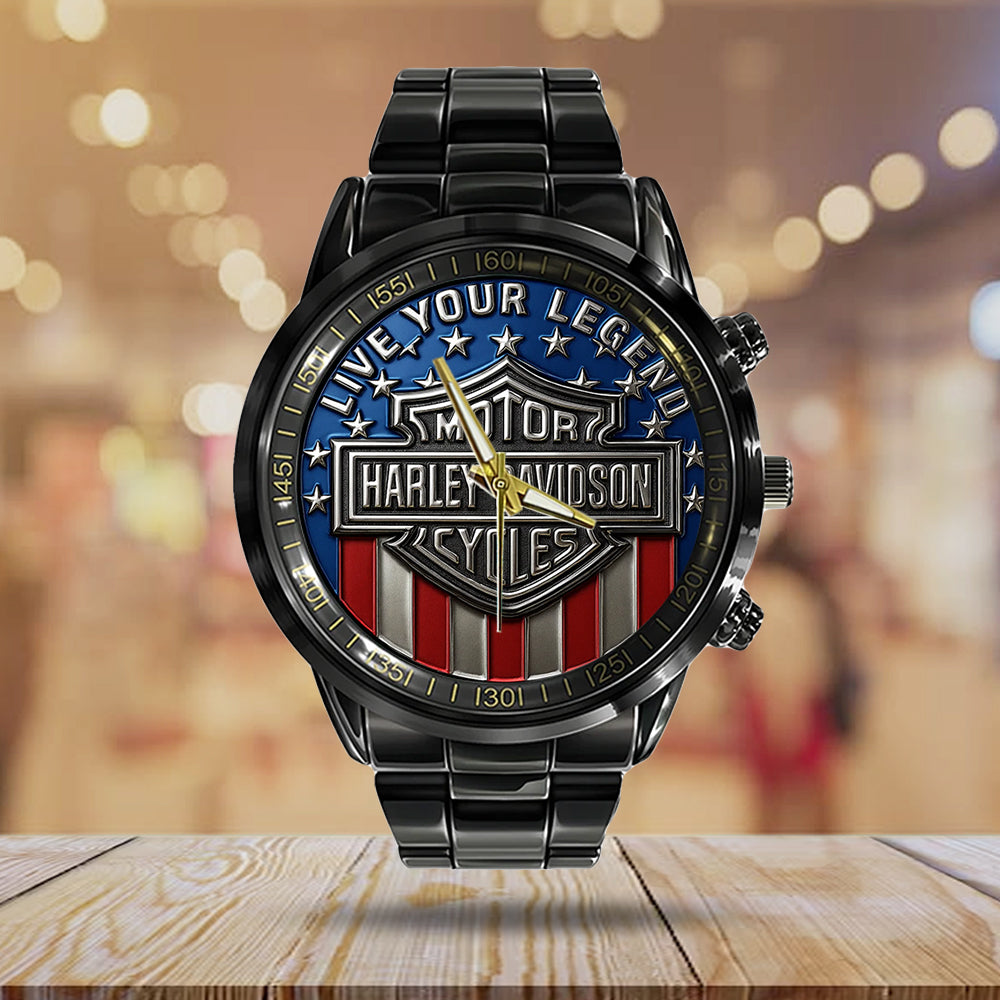 Harley Davidson Black Stainless Steel Watch - TMTHU985