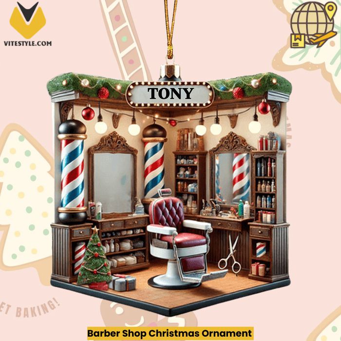 Barber Shop Christmas Ornament