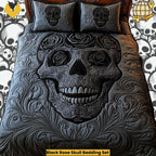Black Rose Skull Bedding Set