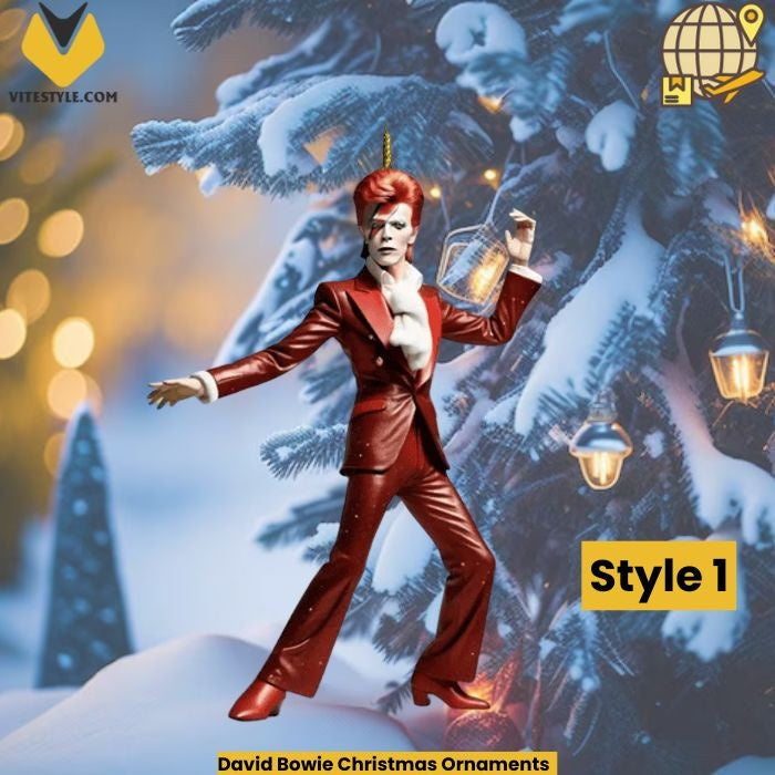 David Bowie Christmas Ornaments