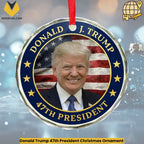 Donald Trump 47th President Christmas Ornament