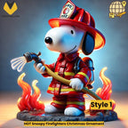 HOT Snoopy Firefighters Christmas Ornament
