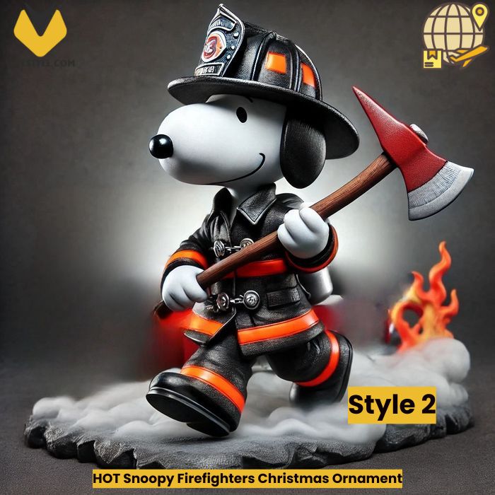 HOT Snoopy Firefighters Christmas Ornament