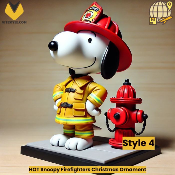 HOT Snoopy Firefighters Christmas Ornament