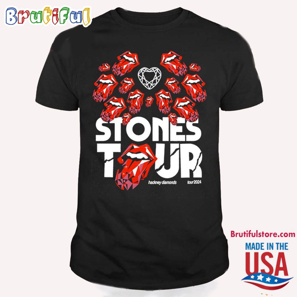 Hackney Diamonds Tongues Stones Tour 2024 T Shirt