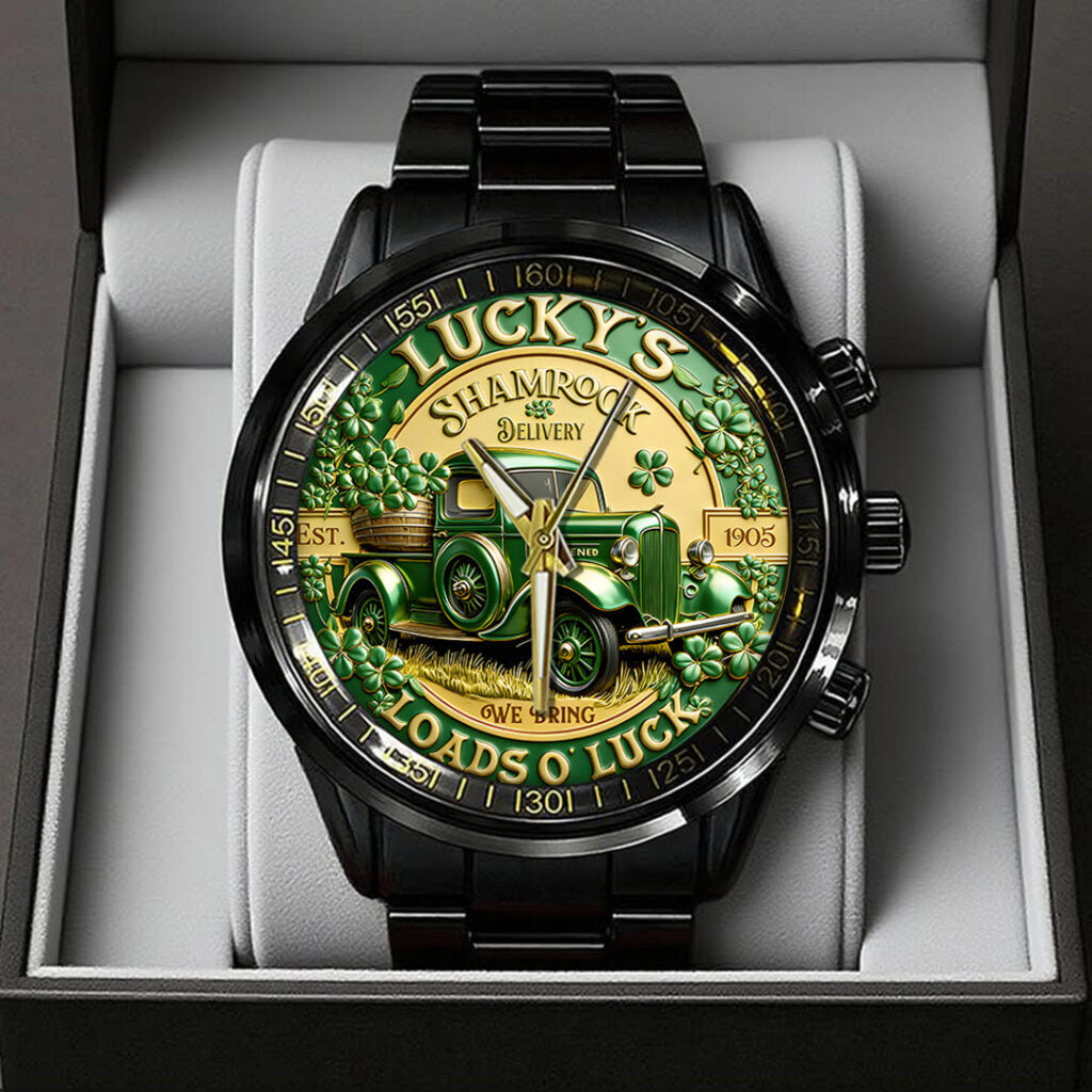 Happy St. Patrick’s Day Black Stainless Steel Watch - TANTN20186