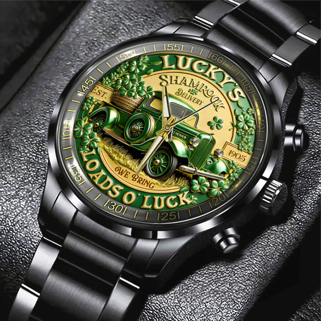 Happy St. Patrick’s Day Black Stainless Steel Watch - TANTN20186