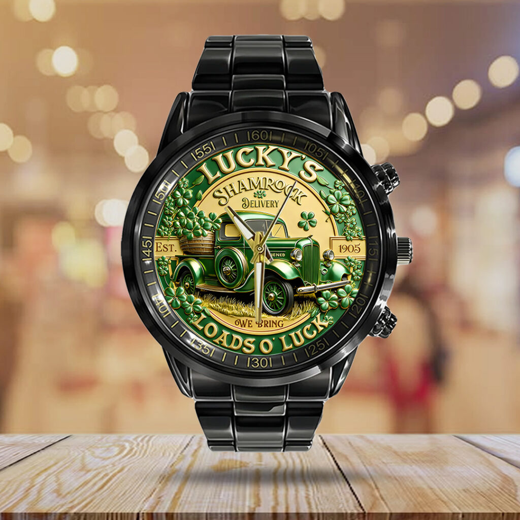 Happy St. Patrick’s Day Black Stainless Steel Watch - TANTN20186