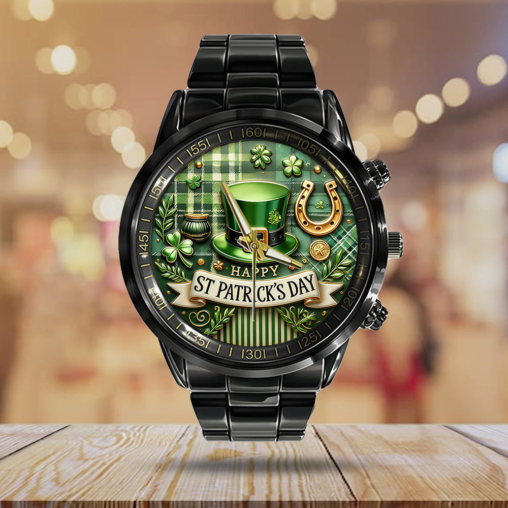 Happy St. Patrick’s Day Black Stainless Steel Watch - TANTN20188
