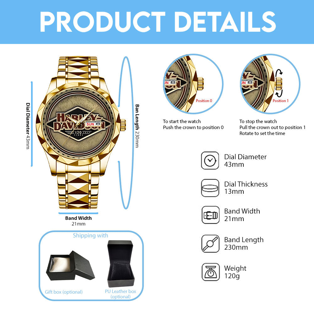 Harley Davidson Alloy Luxury Quartz Watch - TANTN 13933