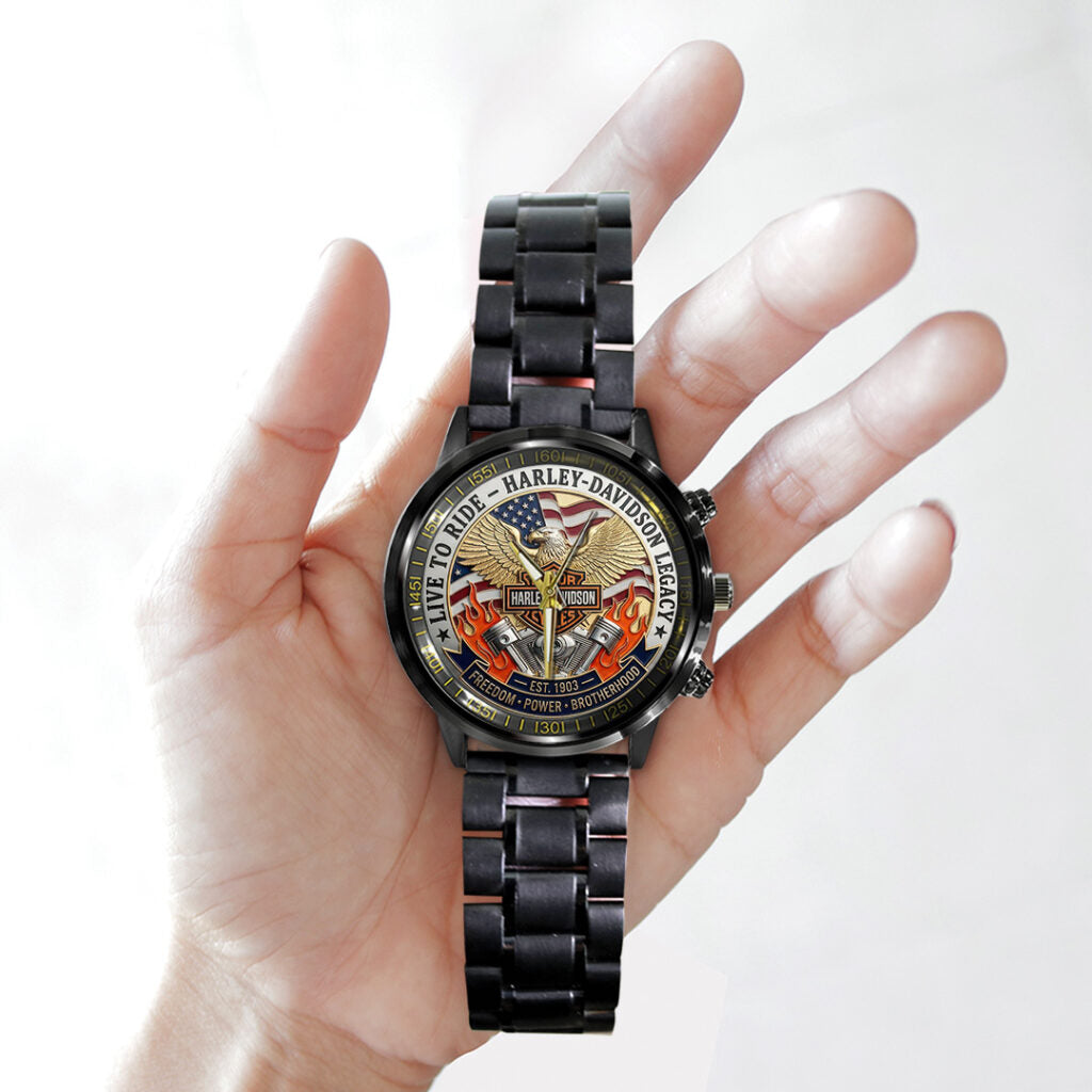 Harley Davidson Black Stainless Steel Watch - TANTN21463