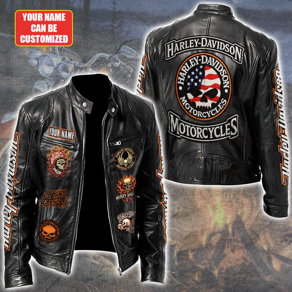 Personalized Harley Davidson Motorcycle Leather Jacket – GNE4948