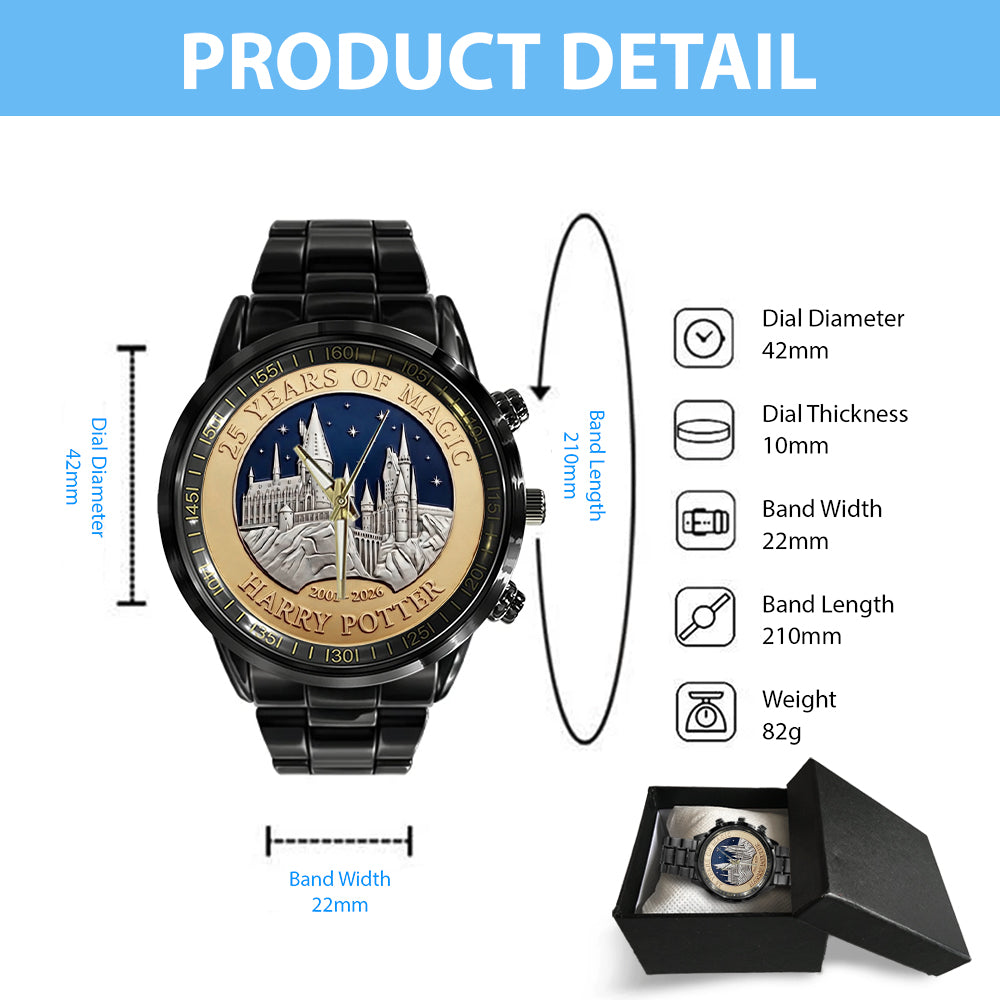 Harry Potter 25th Anniversary 2026 Black Stainless Steel Watch - TMTHU4861