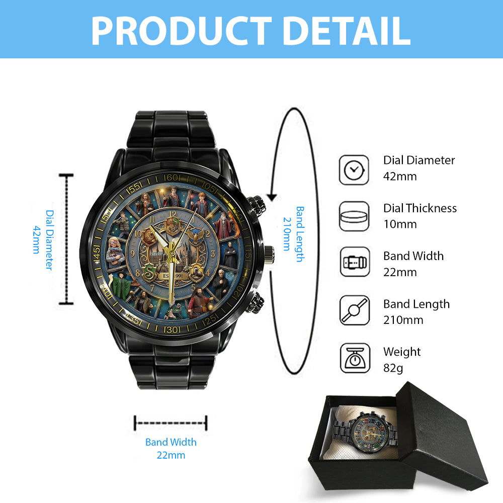 Harry Potter 25th Anniversary Black Stainless Steel Watch - TMTHU4260